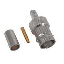 Hills Antenna BNC Connector Female Crimp for RG-58 Mini Cable - Nickel Plated Body - BC85283