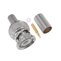 Hills Antenna BNC Connector Male Crimp for LL240 Cable - Nickel Plated Body - BC85284
