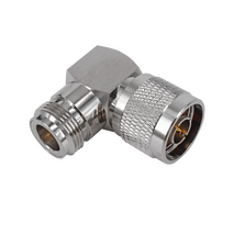 Hills Antenna N Male to N Female Adaptor Right Angle - Nickel Plated Body - BC85303