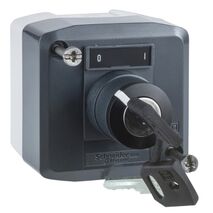 Harmony XALD XALK, Control station, plastic, dark grey lid, 1 selector key switch 22mm, 1NO