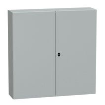 Spacial S3D, Wall mounted steel enclosure, double plain door, with mounting plate, 1200x1200x300mm, IP55, IK10
