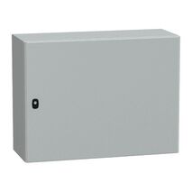 Spacial S3D, Wall mounted steel enclosure, plain door, with mounting plate, 600x800x300mm, IP66, IK10