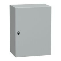 Spacial S3D, Wall mounted steel enclosure, plain door, with mounting plate, 800x600x400mm, IP66, IK10