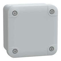 Thalassa, PC box, IP66 IK08 RAL7035 Int.H80W80D65 Ext.H89W89D51 opaque PC cover H10