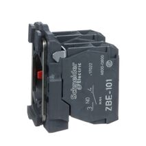 Harmony XB5, Single contact block with body fixing collar, plastic, screw clamp terminal, 1NO+1NC