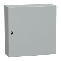 Spacial S3D, Wall mounted steel enclosure, plain door, with mounting plate, 800x800x300mm, IP66, IK10