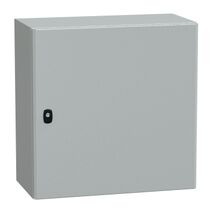 Spacial S3D, Wall mounted steel enclosure, plain door, with mounting plate, 600x600x300mm, IP66, IK10