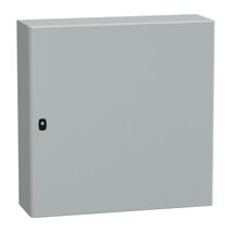 Spacial S3D, Wall mounted steel enclosure, plain door, with mounting plate, 800x800x250mm, IP66, IK10