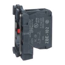 Harmony XB5, Single contact block with body fixing collar, plastic, screw clamp terminal, 1NC