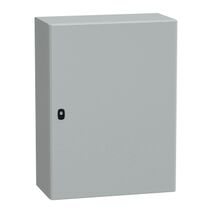Spacial S3D, Wall mounted steel enclosure, plain door, with mounting plate, 800x600x300mm, IP66, IK10