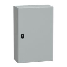 Spacial S3D, Wall mounted steel enclosure, plain door, with mounting plate, 600x400x200mm, IP66, IK10