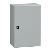 Spacial S3D, Wall mounted steel enclosure, plain door, with mounting plate, 600x400x250mm, IP66, IK10