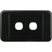 Digitek 2 Gang Wallplate (No Mech) - Black - 05DWP02BK