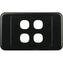Digitek 4 Gang Wallplate (No Mech) - Black - 05DWP04BK