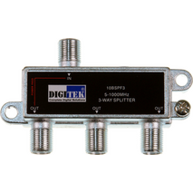 Digitek 3 Way 5-1000MHz F Type Splitter - 1 Leg Power Pass - 10BSPF3