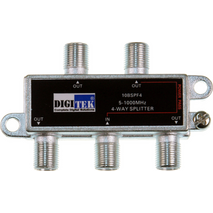Digitek 4 Way 5-1000MHz F Type Splitter - 1 Leg Power Pass - 10BSPF4
