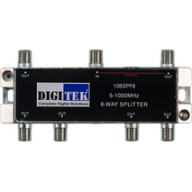 Digitek 6 Way 5-1000MHz F Type Splitter - 1 Leg Power Pass - 10BSPF6