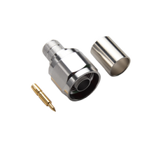 Hills Antenna N Connector Male HEX Crimp for LL400 Cable - White Bronze Tri Metal Albaloy Body - BC85272