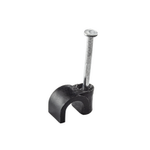 Digitek 6mm Timber Cable Clip Black - 100 Pack - 15C6T