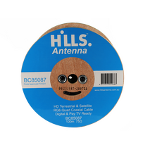 Hills Antenna BC85087 RG6 FTA/SAT Quad Shield 100m Reel - BC85087