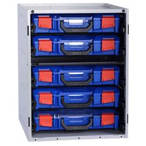 Cabinet c/w 5 Small PC Lid Cases - Blue - 33SCS5SA-BL