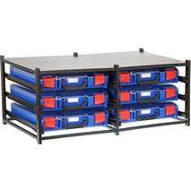 Dual Frame assembled c/w 6 Small PC lid Cases- Blue - 33SFD6SA-BL