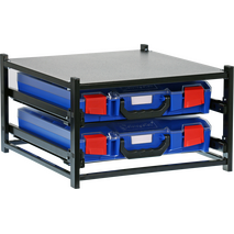 2 Small Drawer Frame Assembled c/w 2 Small PC Lid Cases- Blue - 33SFS2SA-BL