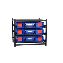 3 Small Drawer Frame Assembled c/w 3 Small PC Lid Cases- Blue - 33SFS3SA-BL