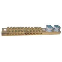 EARTH N/BAR 12 WAY 2xM10 STUDS 2 SCREW/ TUNNEL NUMBERED 165A