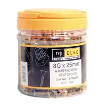SCREW WASHER HD N/P 8G x 25mm [500]