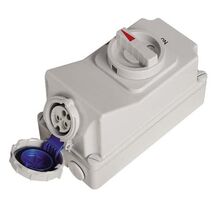 SOCKT OUTLT,SWITCHD,INTERLOCKD 3P, 230V, 16A, IP67, 6H,IEC309