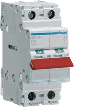2-pole, 80A Modular Switch with Red Toggle