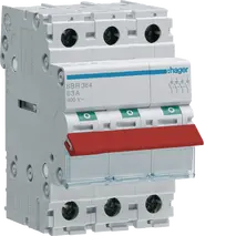 3-pole, 63A Modular Switch 50mm² with Red Toggle