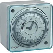 Daily time switch 1 channel, analog, 72x72 with power reserve
