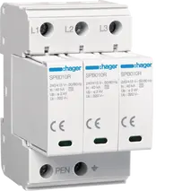 Surge Protection Device 3P T2 TNC Uc 320V In 40kA Imax 100kA  remote contact