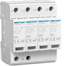 Surge Protection Device 4P T2 TNS/TT Uc 275V In 20kA Imax 40kA