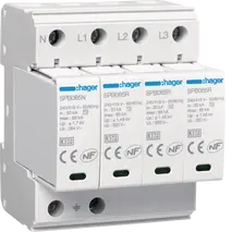 Surge Protection Device 4P T2 TNS/TT Uc 320V In 20kA Imax 65kA remote contact