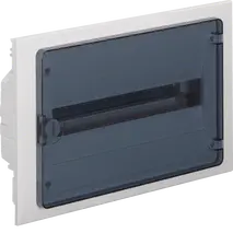 Small distributor,golf,flush,1row,18M,IP40,MS-terminal,ANZ,N+PE,transparent door
