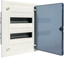 Small distributor,golf,flush,2row,24M,IP40,MS-terminal,ANZ,N+PE,transparent door