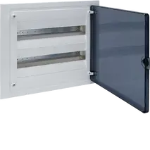 Small distributor,golf,flush,2row,36M,IP40,QC-terminal,N+PE,transparent door