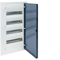 Small distributor,golf,flush,4row,IP40,48M,MS-terminal,ANZ,N+PE,transparent door