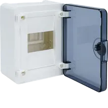 Small distributor,golf,surface,1row,IP40,4M,MS-terminal,AUS,N+PE,transparen door