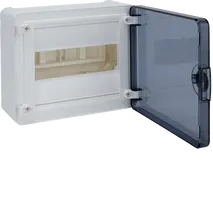 Small distributor,golf,surface,1row,IP40,8M,MS-terminal,ANZ,N+PE,transparen door
