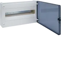Small distributor,golf,surface,1row,IP40,18M,MS-terminal,ANZ,N+PE,transpare door