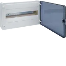 Small distributor,golf,surface,1row,IP40,18M,QC-terminal,N+PE,transparent door
