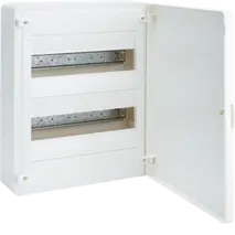Small distributor,golf,surface,2row,IP40,24M,QC-terminal,N+PE,white door