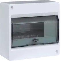 Sm.distr.,VD/IC²,surface,1row,8M,IP40,MS-terminals,N+PE,AUS,transparent door