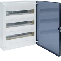Small distributor,golf,surface,3row,IP40,54M,MS-terminal,ANZ,N+PE,transpare door