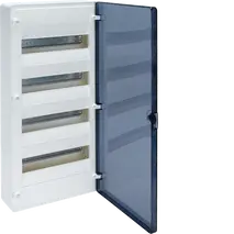 Small distributor,golf,surface,4row,IP40,48M,QC-terminal,N+PE,transparent door