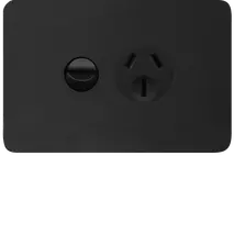 Allure  Single GPO 20A Matt Black